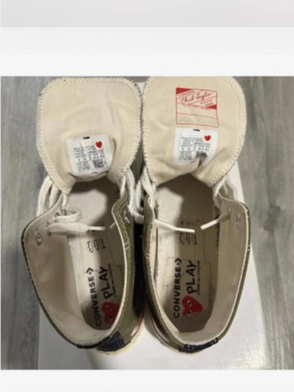 CDG PLAY x Converse Olive High Top - Picture 5 of 10
